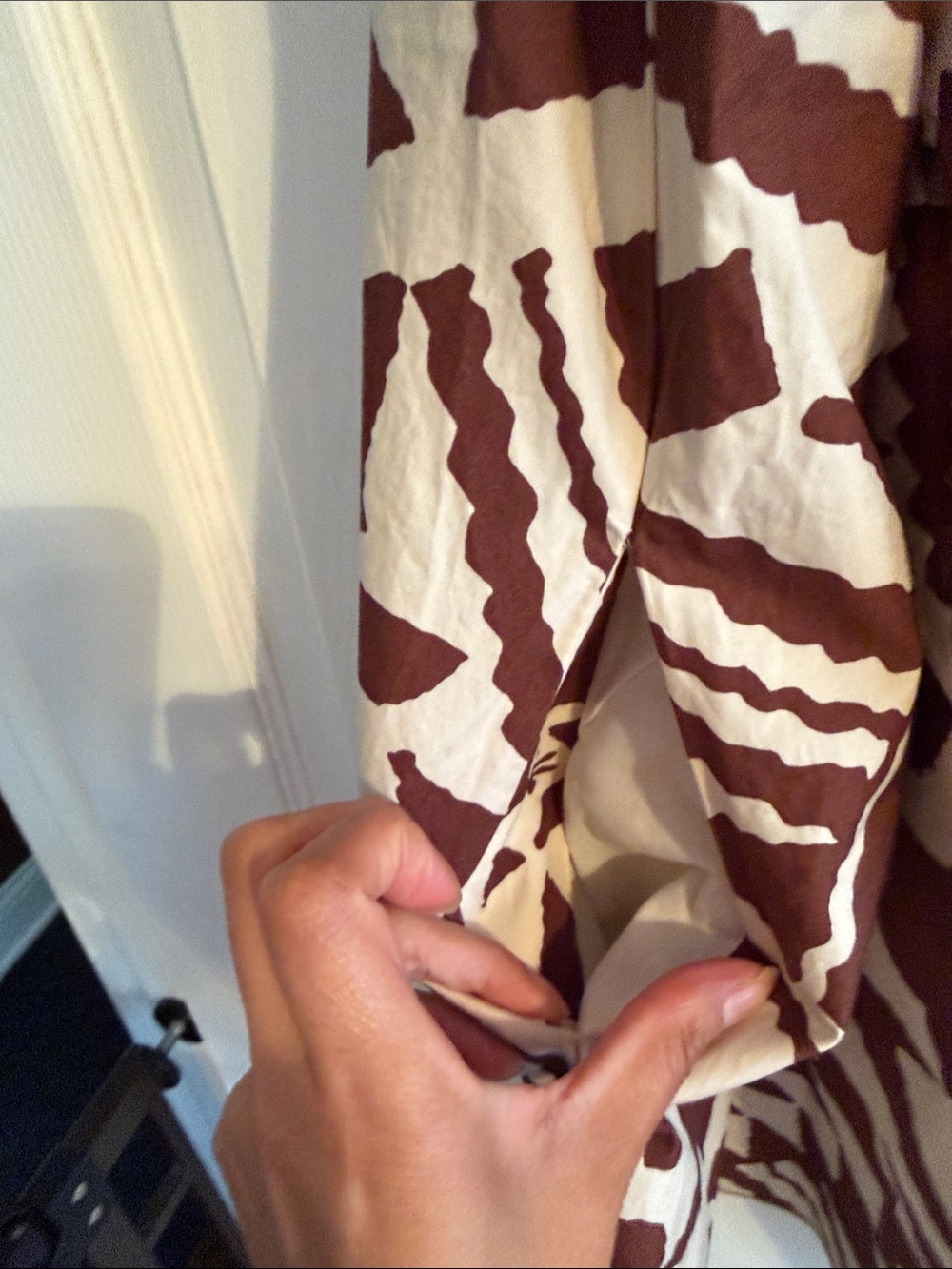 BDG Brown and Cream Geometric Strap Mini Dress - Picture 3 of 5